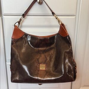 Dooney and Bourke Brown Metallic Textured Hobo Bag